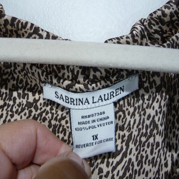 Sabrina Lauren Size 1X Tie Neck Blouse - Picture 5 of 8